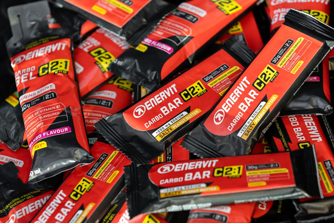 Tyčinky ENERVIT Carbo Bar C2:1 a gely Carbo Gel C2:1
