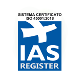Logo certifikace UNI EN ISO 45001 – bezpečnost a ochrana zdraví při práci